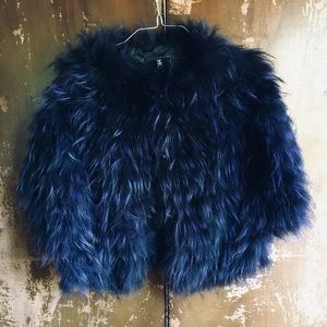 Funky Dyed Raccoon jacket